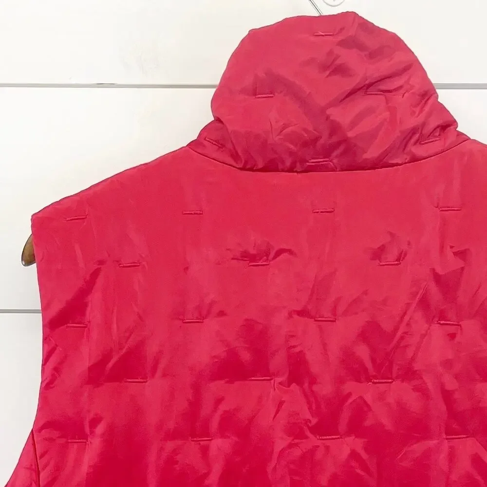 Talbots Womens L Goose Down Vest Quilted Puffer Zip Front Stand Up Collar‎